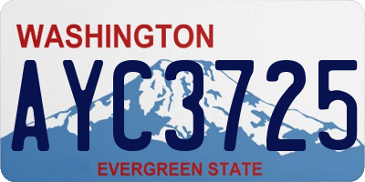 WA license plate AYC3725
