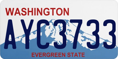 WA license plate AYC3733