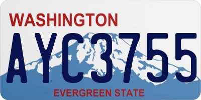 WA license plate AYC3755