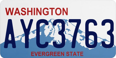 WA license plate AYC3763
