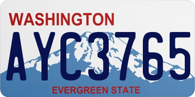 WA license plate AYC3765