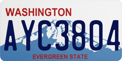WA license plate AYC3804