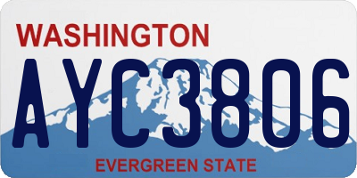 WA license plate AYC3806