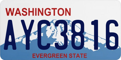 WA license plate AYC3816