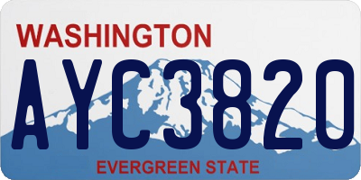 WA license plate AYC3820