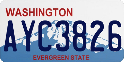 WA license plate AYC3826