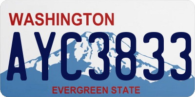 WA license plate AYC3833
