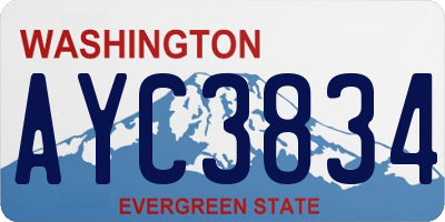 WA license plate AYC3834