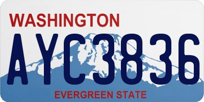 WA license plate AYC3836