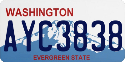 WA license plate AYC3838
