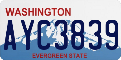 WA license plate AYC3839