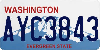 WA license plate AYC3843