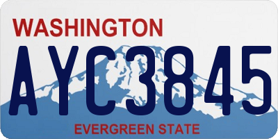 WA license plate AYC3845
