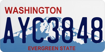 WA license plate AYC3848