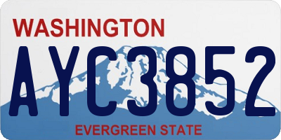 WA license plate AYC3852