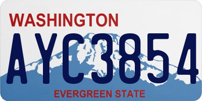 WA license plate AYC3854