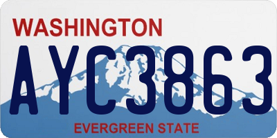 WA license plate AYC3863