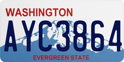 WA license plate AYC3864