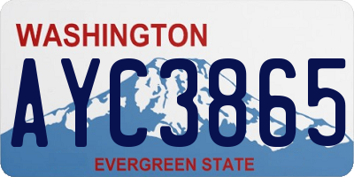 WA license plate AYC3865