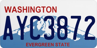 WA license plate AYC3872