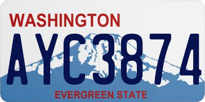 WA license plate AYC3874