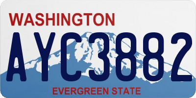 WA license plate AYC3882