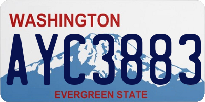 WA license plate AYC3883