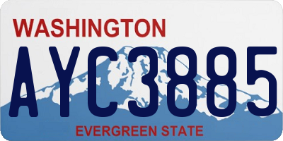 WA license plate AYC3885