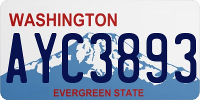 WA license plate AYC3893