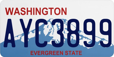 WA license plate AYC3899