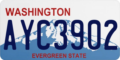 WA license plate AYC3902