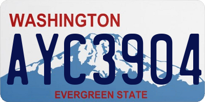 WA license plate AYC3904