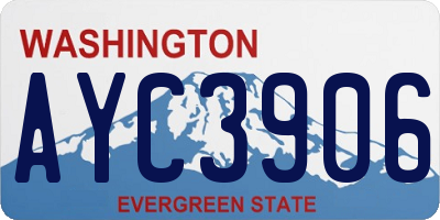 WA license plate AYC3906