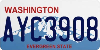 WA license plate AYC3908