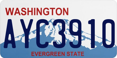 WA license plate AYC3910