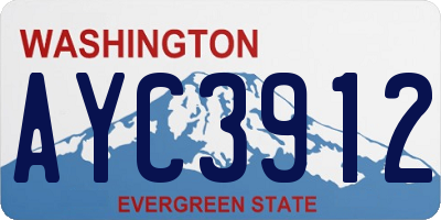 WA license plate AYC3912