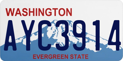 WA license plate AYC3914