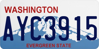 WA license plate AYC3915