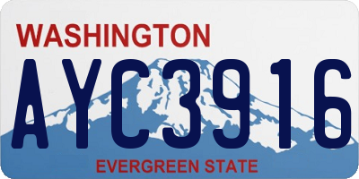 WA license plate AYC3916