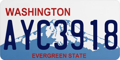 WA license plate AYC3918