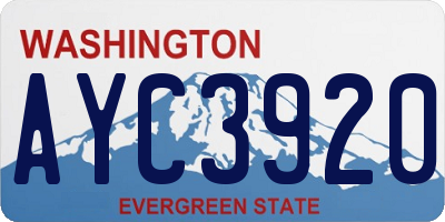 WA license plate AYC3920