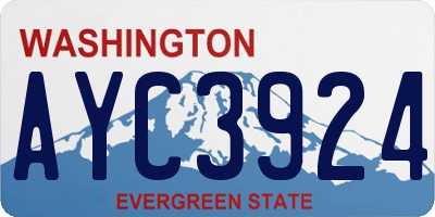 WA license plate AYC3924