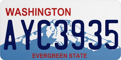 WA license plate AYC3935