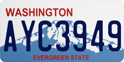 WA license plate AYC3949