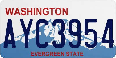 WA license plate AYC3954
