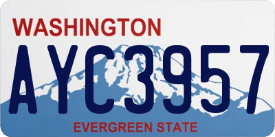WA license plate AYC3957