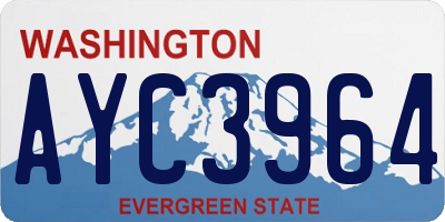 WA license plate AYC3964