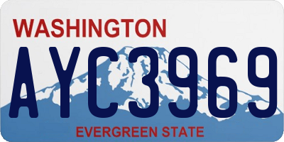 WA license plate AYC3969