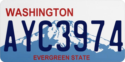 WA license plate AYC3974