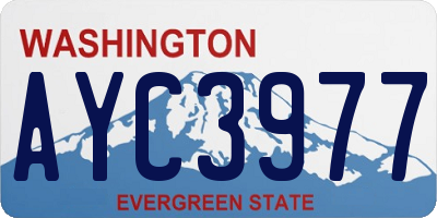 WA license plate AYC3977